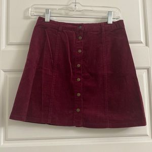 Red Corduroy Skirt